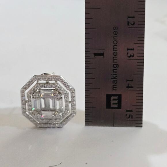 Rhodium Over 925 SS Bella Luce White Lab Diamond Earrings NWT DOCLY4 - Picture 3 of 3